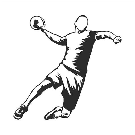 Premium Vector Illustration Of Man Playing Handball Black And White