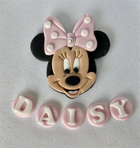 MINNIE MOUSE HEAD Cake Toppers Edible Personalised Name Birthday