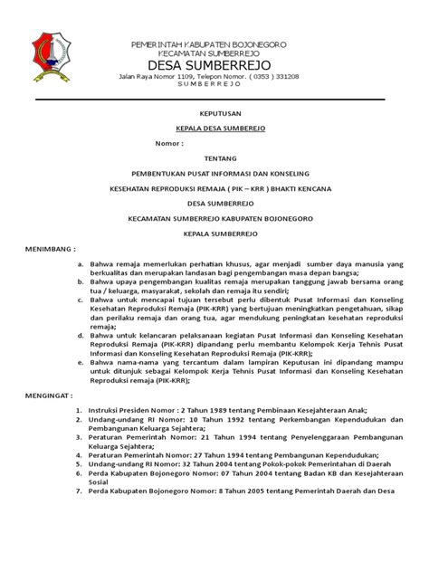 Contoh Sk Pik Krr Pdf