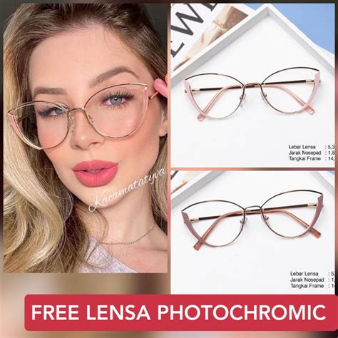 Jual Frame Kacamata Wanita Cat Eye SUZUKA FREE LENSA PHOTOCHROMIC