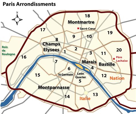 Paris Arrondissements Map | Wandering France