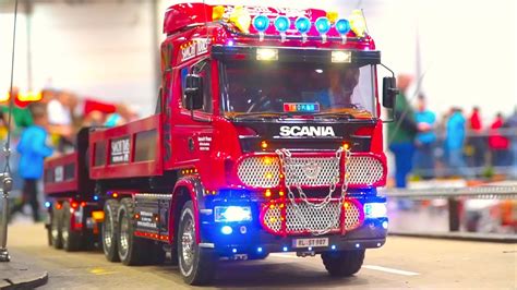 Big Rc Model Trucks In Action Scania Mercedes Benz Man Modell