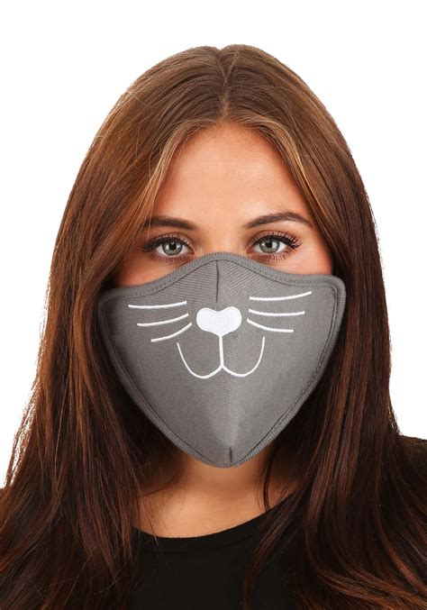 Cat Face Mask Gray for Adults