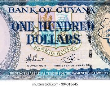 100 Guyanese Dollars Bank Note Guyanese Stock Photo 304013645