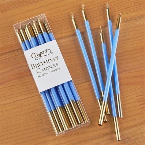 Caspari 6" Slim Metallic Birthday Candles, Set of 16 – To The Nines Manitowish Waters