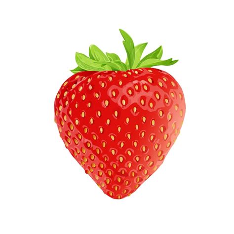 Fresa Fruta O Fresas Plano Color Vector Vector Premium