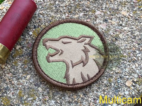 Wolf Head Embroidered Patch Green Iron Road Wear