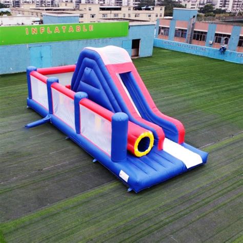 Giant Outdoor PVC Inflatable Obstacle Courses With Slides For Adults