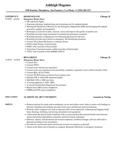 Emergency Nursing Resume Examples Hot Sex Picture