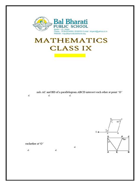 Assignment Ix Maths Quadrilateral Pdf Rectangle Euclid