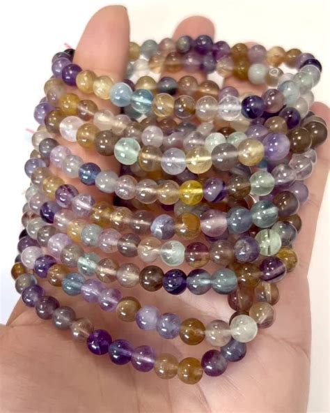 Bracelet Fluorite multicolore AA perles 6mm Bracelets Minéraux