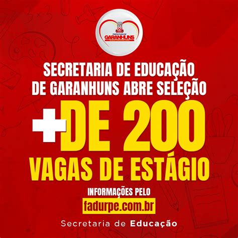 Secretaria de Educação de Garanhuns abre seleção para vagas de estágio