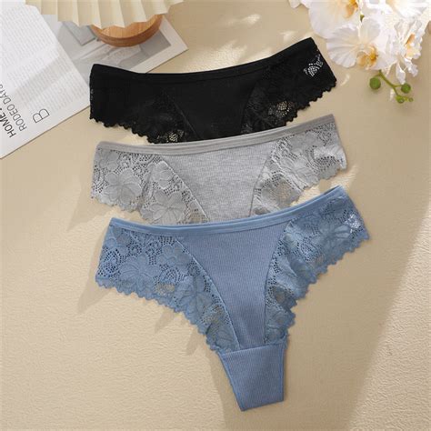 Pure Cotton Panties For Woman Sexy G String Lace Floral Thongs Soft And Breathable Lingerie S Xl