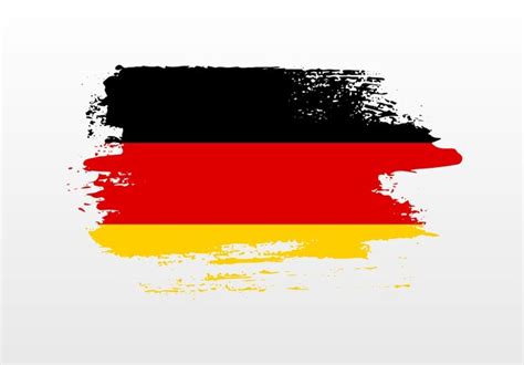 Moderne Pinselstrich Splash Flagge Deutschlands Mit Festem Hintergrund