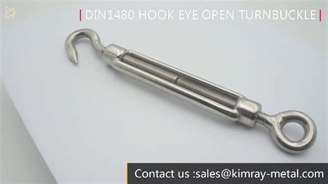 STAINLESS STEEL DIN1480 HOOK EYE OPEN TURNBUCKLE YouTube