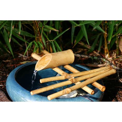 Bamboo Accents In Five Arm Spout And Pump Fountain Kit Garden