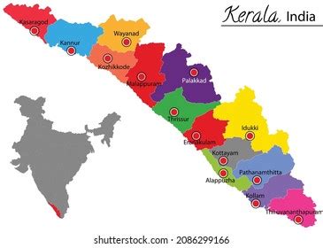 Kerala Tourism Map Districts