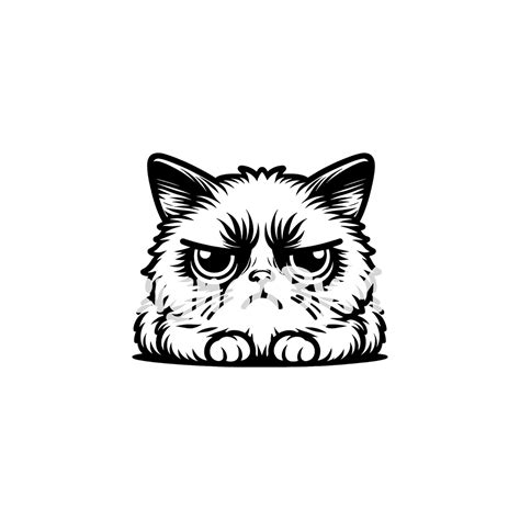 Grumpy Cat SVG Bundle 25 Clipart PNG Files Angry Cat Vector Cat