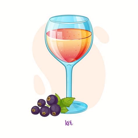 Hand Gezeichnete Illustration Des Alkoholgetr Nks Kir Cocktail