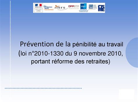 Pr Vention De La P Nibilit Au Travail Loi N Du Novembre