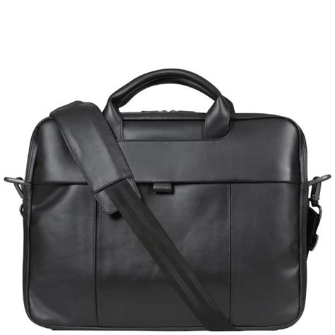 Dell Deluxe Black Leather 15.6 Inch Laptop Bag (W0FCT) Computing | Zavvi.com