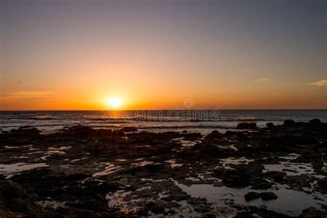 Rocky Beach Sunset Stock Photo Image Of Landscape Horizon 99812352