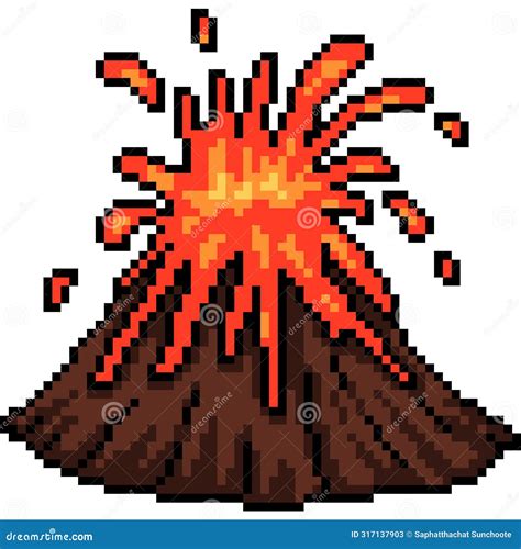 Pixel Art Lava Surface Magma Texture Seamless Tile Backdrop Vector