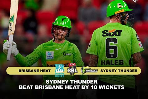 Thu Vs Hea Highlights Sydney Thunder Beat Brisbane Heat By 10 Wickets