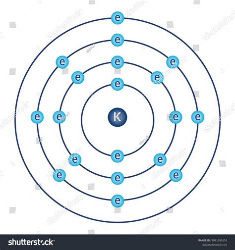 Bohr Model Diagram Potassium Atomic Physics Stock Vector Royalty Free