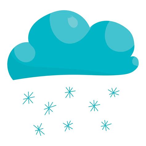 cloud snow icon cartoon style  vector art  vecteezy