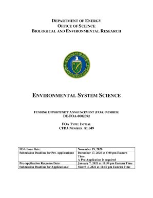 Fillable Online Environmental System Science FOA Template OSTI Gov