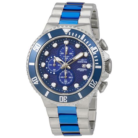 Invicta Pro Diver Blue Dial Men S Two Tone Chronograph Watch 90081