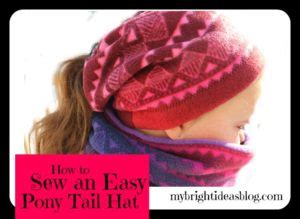 Make A Fleece Hat To Wear With Your Pony Tail My Bright Ideas