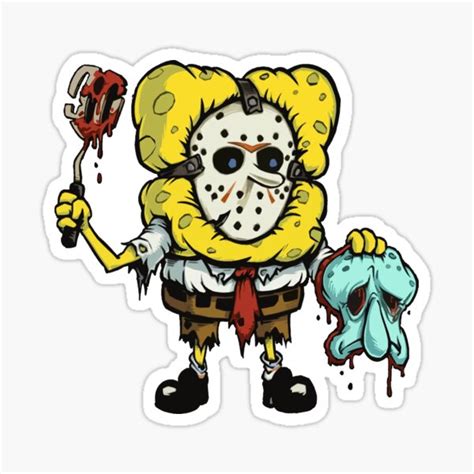 "Killer Spongebob" Sticker for Sale by MalteseArtist | Redbubble