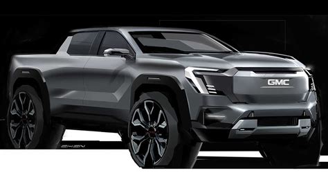 Early Design Sketch For GMC Sierra EV Shows An Edgy Muscular Truck