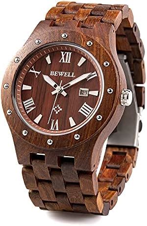 BEWELL W109A Reloj De Madera Para Reloj Hecho A Mano De Los Hombres Con