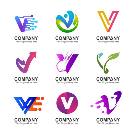 Lettre V Logo Set Vecteur Premium