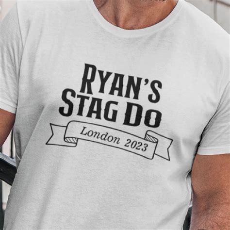 Personalised Stag Do T Shirt Tops Fancy Style Design With Location Na