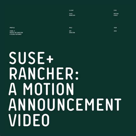 SUSE + RANCHER Motion Announcement | Behance