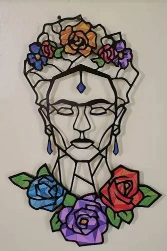 Cuadro Decorativo Frida Kahlo Mdf De 6mm Pintado A Mano Envío gratis