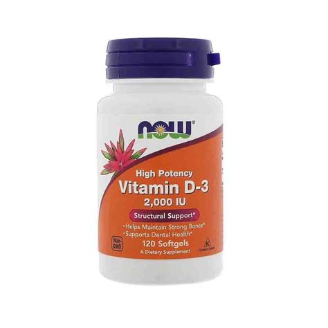 Витамин D3, Now Foods, 2000 IU, 120 капсули - eMAG.bg