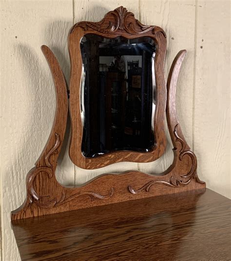 Rare Oak Serpentine Bonnet Lingerie Chest With Mirror Doug Schmitt