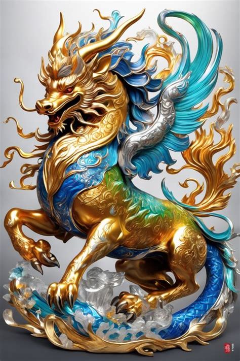 Pin by Tan KK on 麒麟 Mythical beasts Qilin Cat art illustration