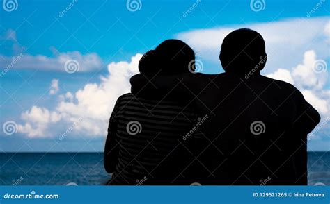 Silhouette Couple At Beach Editorial Image | CartoonDealer.com #59450806