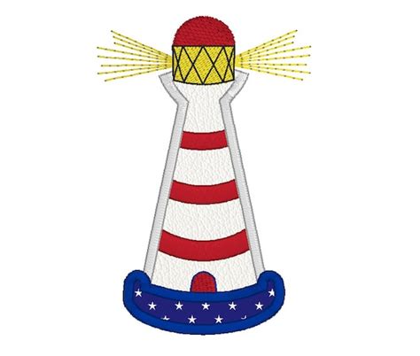 Lighthouse Applique Machine Embroidery Design Lighthouse