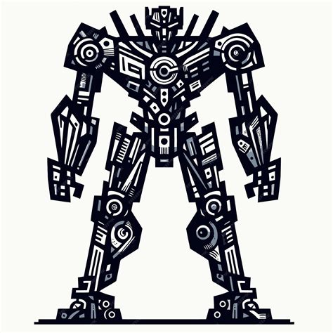 Premium Vector Mecha Illustration Mecha Illustration With Cubism Style