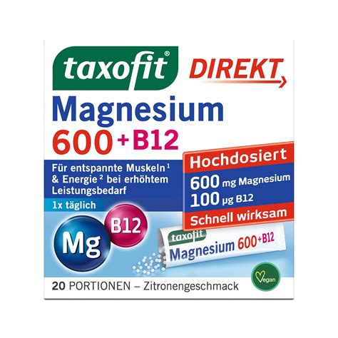 Taxofit Direkt Magnesium 600 B12 20 St Shop Apotheke