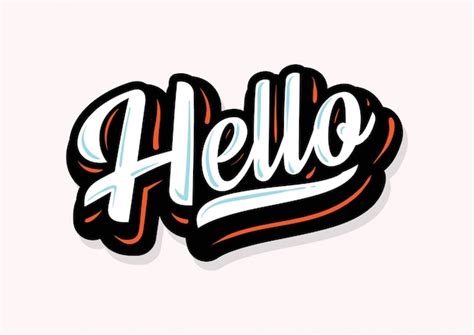 Premium Vector Hello Lettering Type