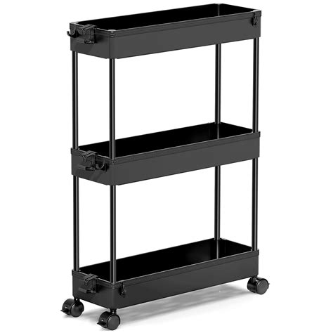 Buy Spacekeeper Storage Trolley 3 Tier Slim Storage Cart Slide Out Rolling Utility Cart Mobile