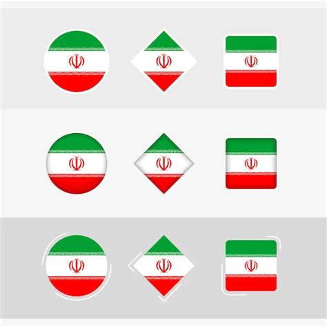 Premium Vector Iran Flag Icons Set Vector Flag Of Iran